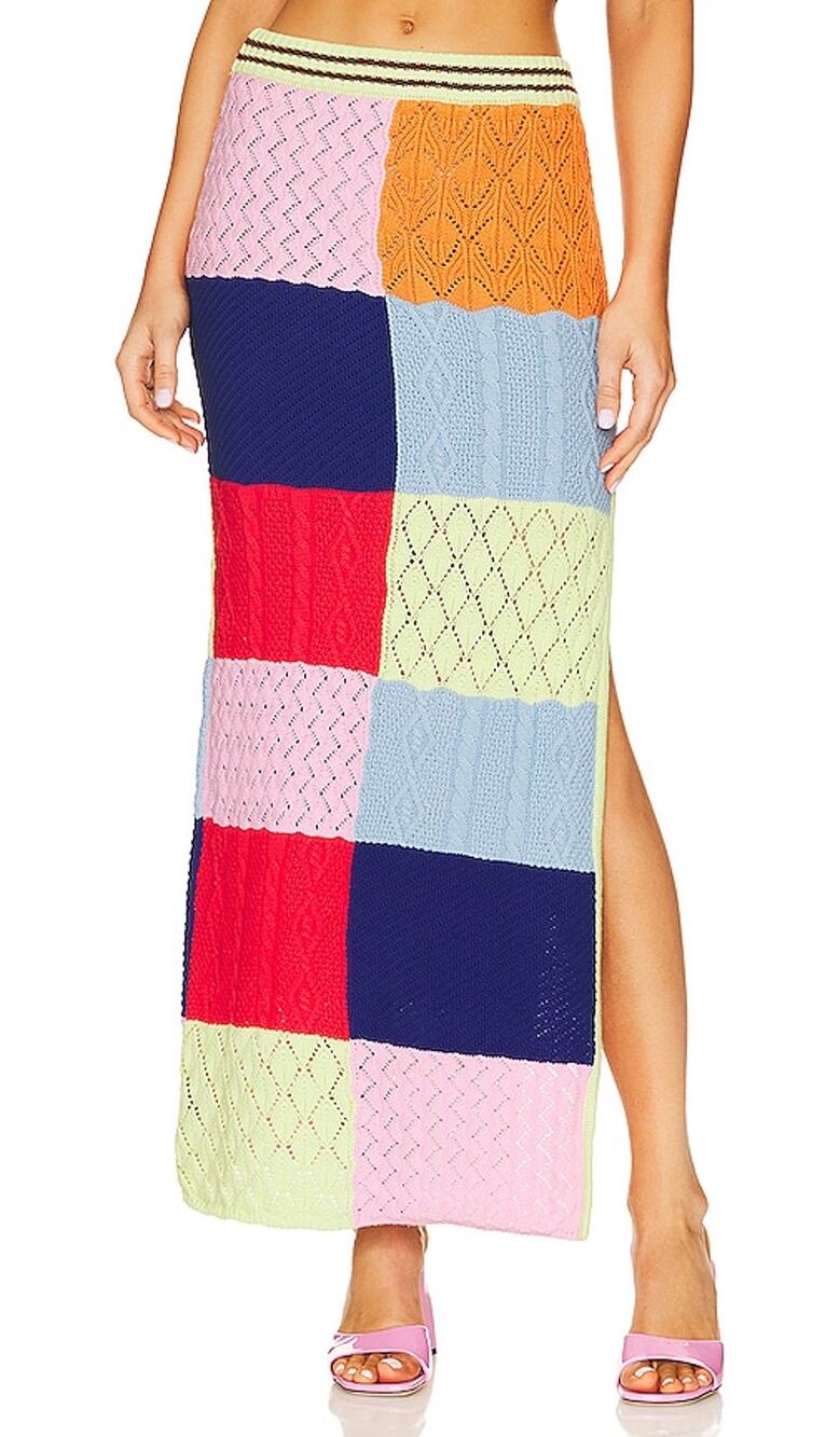 Dodo Bar Or Vibrant Multicolor Rose Skirt Size 44 IT / US 8